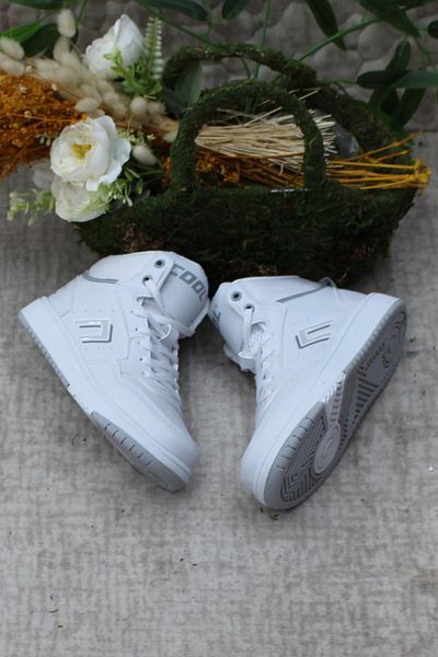 fort Adel White High Top - Pantofi confortabili pentru copii cu talpă anti-alunecare