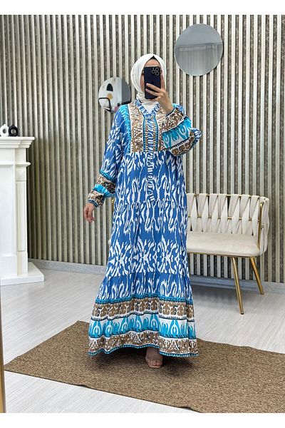 Moda Krash Yzlik Viscose Dress - Geometric Pattern