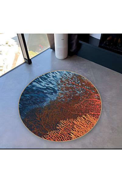 Rugs Modern Halı سجادة ميرا مستديرة متعددة الألوان منسوجة بنمط مرجاني وديكور ...