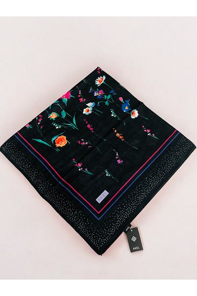 Akel 95x95 Ethnic Patterned Digital Soft Scarf
