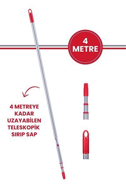 Flora Teleskopik Uzatmalı Metal Sırık Sap 4 Metre Yeni Tasarım
