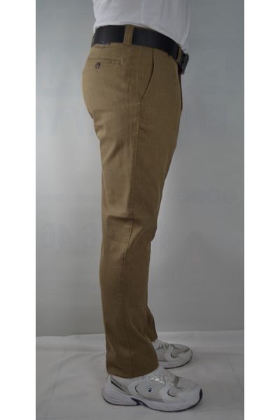 Bomonti Men's Striped Regular Cotton Trousers - Battal
