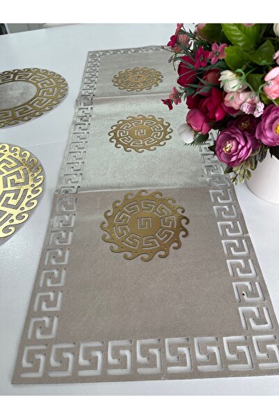 KEÇECİ ŞEYDA Vizon Runner/ranır/masa örtüsü/sehpa örtüsü/kadife  1 ADET 100x3...