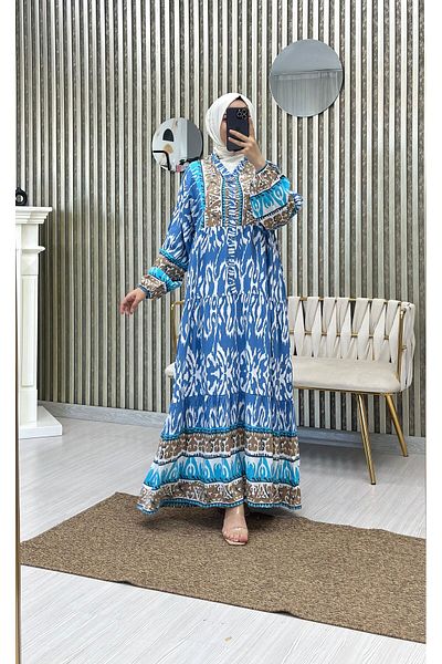 Moda Krash Yzlik Viscose Dress - Geometric Pattern