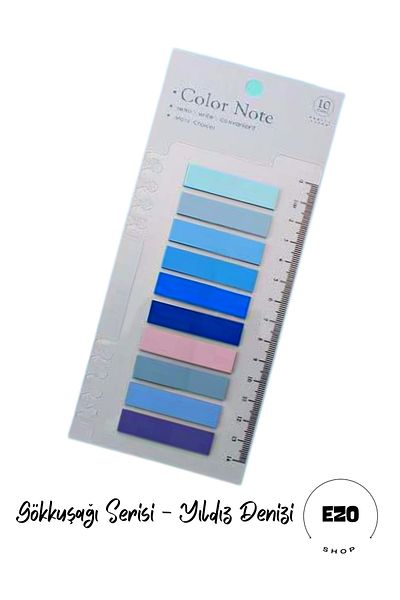 EZOSHOP Post-it Sticky Notes Transparent Color Sticky Notepad Label Bookmarks 200 Sheets Star Sea