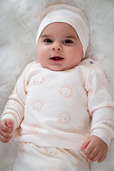H HONEY BABY Sun Printed 2-Piece Organic Fabric Set