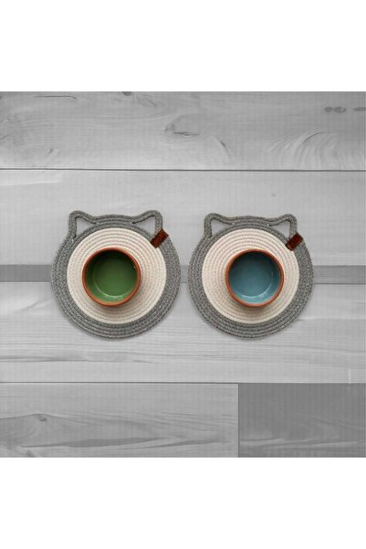home decors by özlem سجادة طعام صغيرة للقطط والكلاب مكونة من قطعتين - وعاء ما...