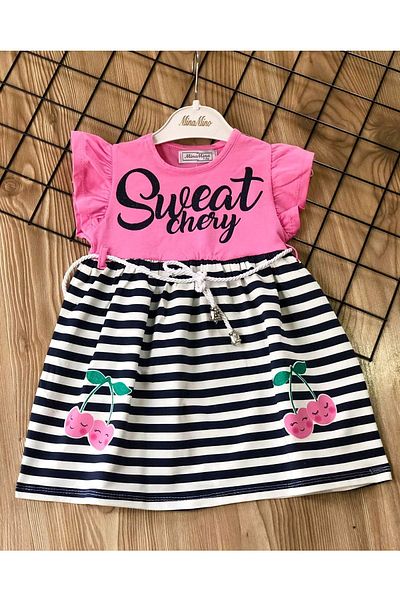Miracle PinK Striped Girl's Dress