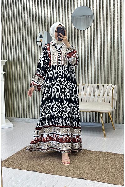 Moda Krash Rochie de vară din viscoză - model geometric