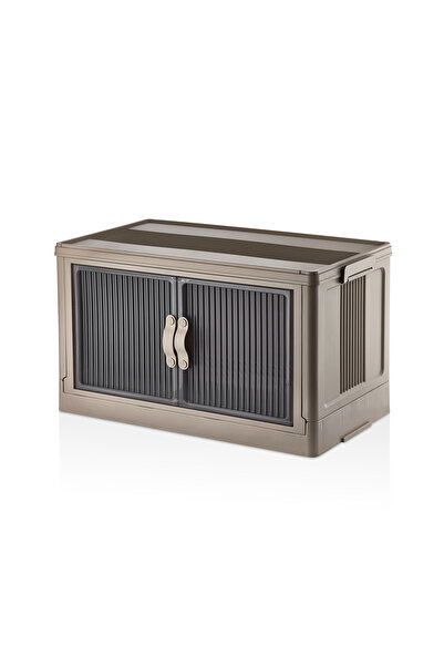 MissClean ( 1 ADET ) Çok Amaçlı Kapaklı Portatif Istiflenebilir Organizer Dolap Toprak Renkli 55 litre