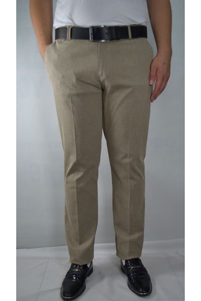 Bomonti Men's Striped Regular Cotton Trousers - Battal