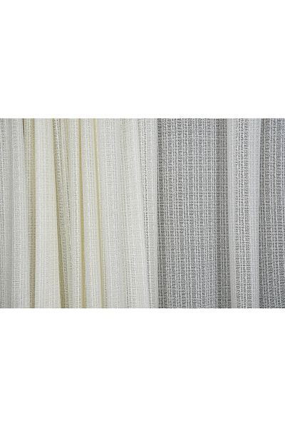 AKÇA TEKSTİL KDK 1920 Patterned - Cream Color, Single Wing, Ready Planted Pleated Background Curtain 300*260 cm