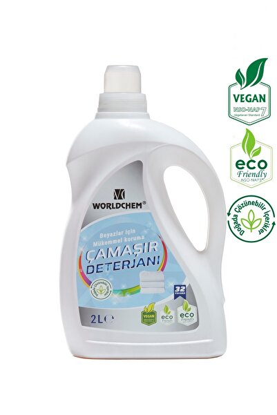 Worldchem Bitkisel Sıvı Çamaşır Deterjanı Beyazlar Için Çevre Dostu Konsantre...