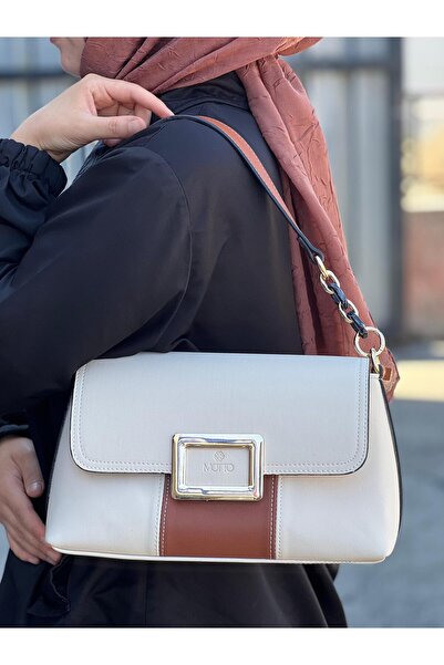 MOTTO 1461 KREM KADIN EL VE OMUZ ÇANTASI