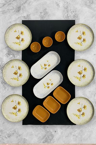 Keramika Hercai 14-piece Breakfast Set for 6 People