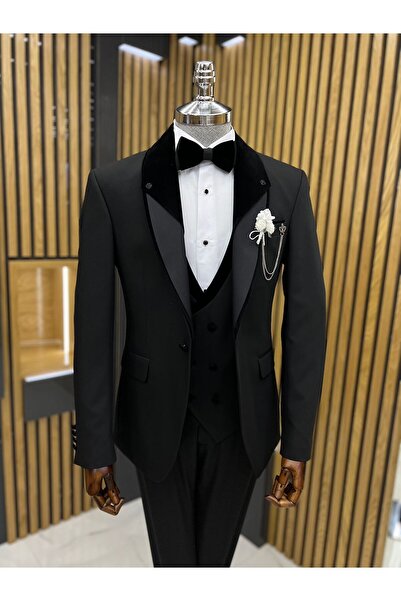 Terziayhan 017 Model Slimfit Groom Suit Shawl Collar Suit