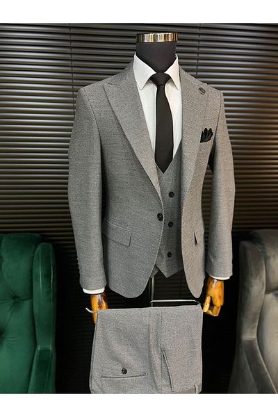 Terziayhan Dobby Gray Slimfit Suit