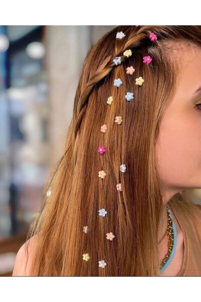 EFLAMEL DESING Accesoriu pentru păr cu mărgele pentru împletitură de păr florală 24 buc