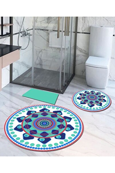 Ardizayn سجادة حمام دائرية من قماش الخيزران غير قابلة للانزلاق (100X100-60X60...