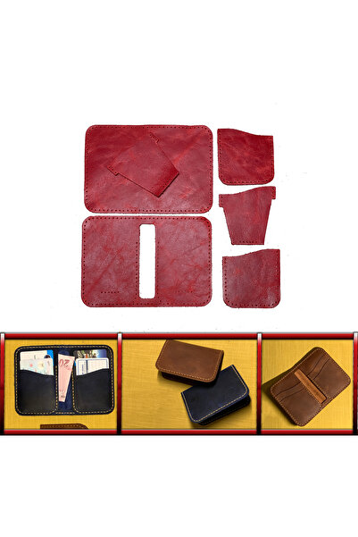 AiryFooT Kendin Yap Hazır Kesim Parça Deri Bifold Dikey Erkek Cüzdan Yapımı I...