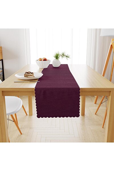 benimol Mürdüm Kadife Dokulu Runner 40x180