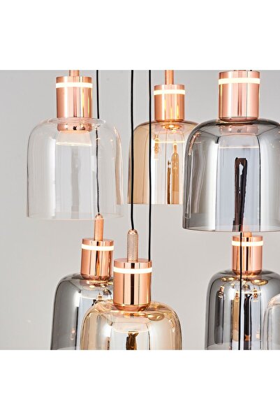 Özcan Aydınlatma 2833-7A-28 Potiri 7'Li Yuvarlak Sarkıt Mixed