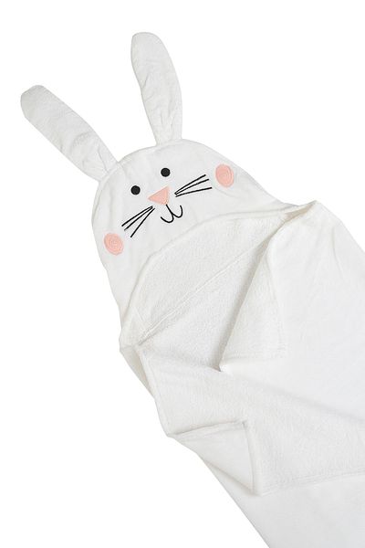 Gambino Rabbit Patterned Organic Cotton Baby Bath Towel-swaddle