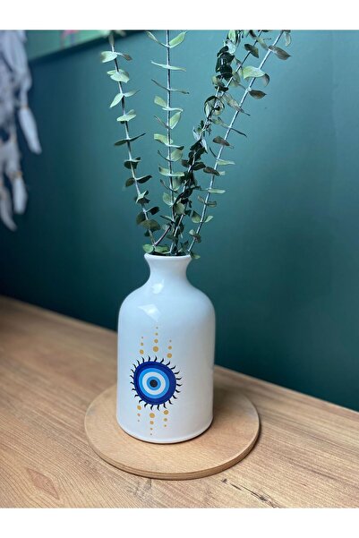 Carmen Soft İskandinav Bohem Dekorasyon Obje Nazar Simgeli Vazo