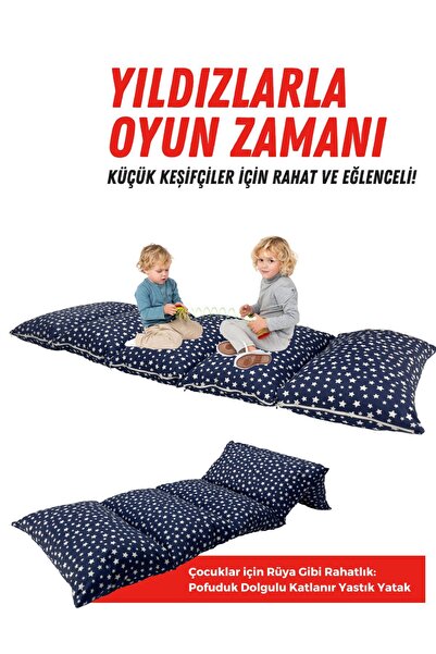 XPERMATE Katlanır Pofuduk Çocuk Minder Bebek Oyun Minderi Bebek Yer Yatağı, B...