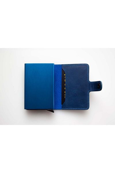 Wrapsol Mechanism Wallet Single Blue Leather