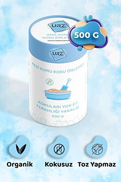 Urz Store Kedi Kumu Tuvaleti Koku Giderici Önleyici Organik Kokusuz 500 gr Ak...
