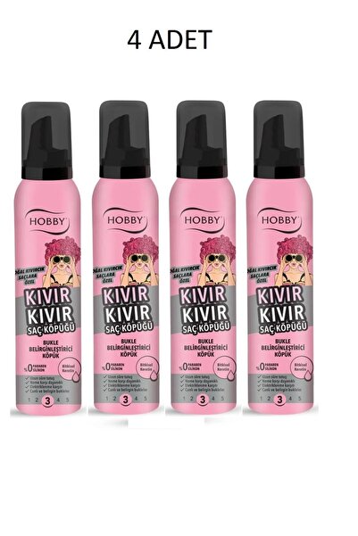 Hobby Kıvır Kıvır Saç Köpüğü, Bukle Zenginleştirici 150 ml X 4 Adet