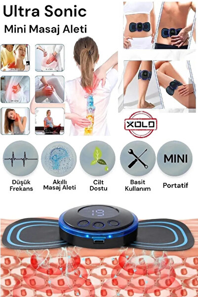 xolo Mini Elektrikli Kelebek Masaj Aleti Katlanır Taşınabilir EMS Elektrikli Lcd Ekran Usb Şarj Aletli