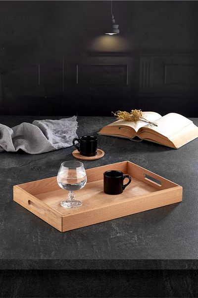 woodsy 2 Piece Wooden Tray, Tray Set