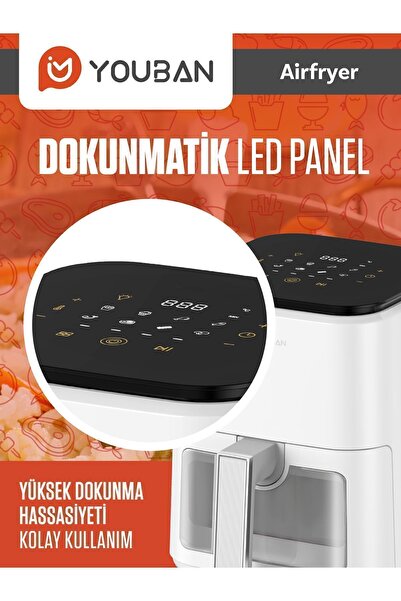 Youban Air Fryer 3.5l Camlı Beyaz Fritöz