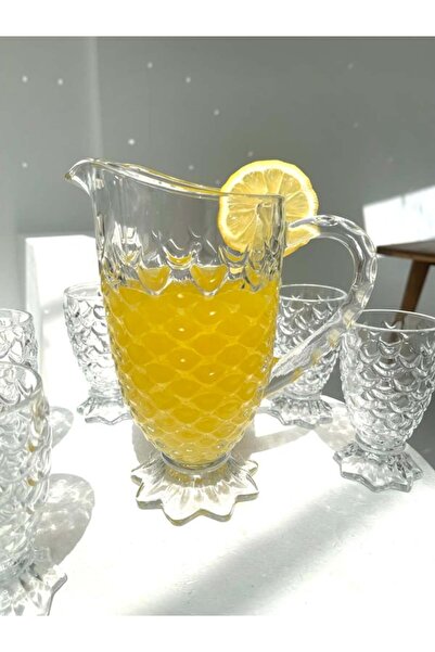 BOSHQAP 1200 cc Kabartma Dokulu Cam Sürahi