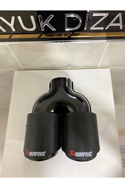 Mayuk Dizayn Akrapovic 90MM SİYAH ÇİFTLİ EŞİT Egzoz ucu Her araca uyumlu 1 Adet
