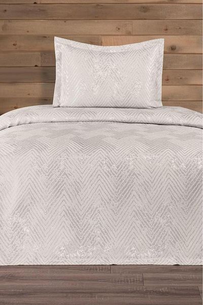 Çeyiz Diyarı Cuvertură de pat Single Asu Jacquard - Cremă
