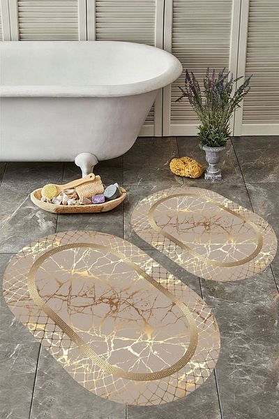 YTR HOME Set de 2 vase de toaleta ovale, lavabile, rezistente la praf și pete.