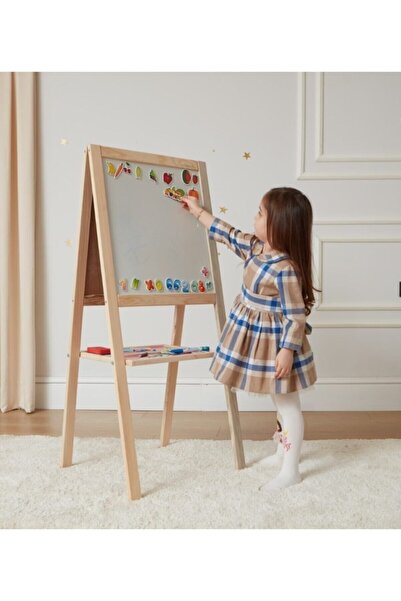 kaan oyuncak لوح كتابة قابل للطي على الوجهين باللونين الأبيض والأسود