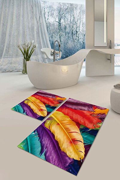 YTR HOME Набір з 2 килимків для ванни з нековзною основою, що миються, стійки...