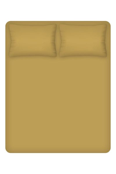 Leruum London Single Yellow Sheet Set 100% Cotton Fitted Sheet (100X200) 1 Pillow Case (50X70)