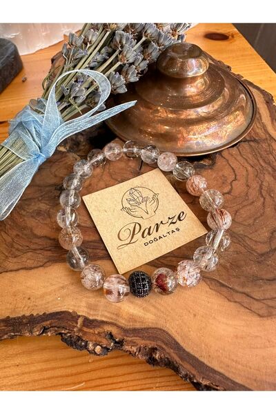 parze doğaltaş Copper Rutile Quartz Bracelet with Natural Stones