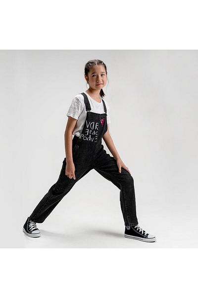 Overdo Heart Embroidered Salopet for Girl