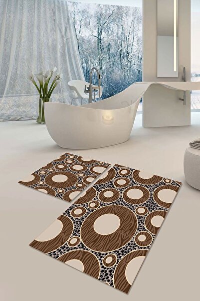 YTR HOME Набір з 2 килимків для ванни з нековзною основою, що миються, стійки...