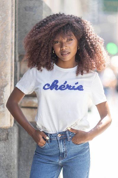 ONLY Onllucia Women's T-Shirt - Text Detail, Short Sleeve, 100% Cotton, Ecru 15324070