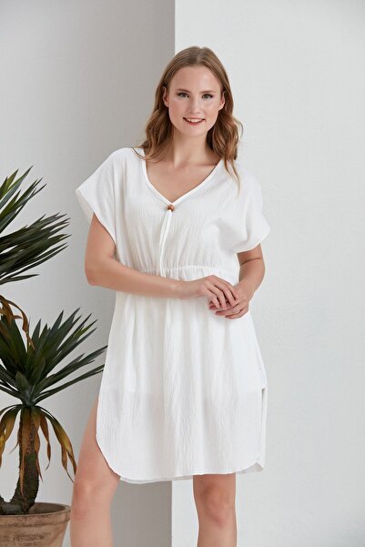 Space Fashion Women's White Pareo Beach Dress Sea Outlet