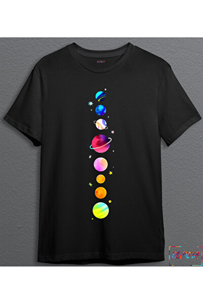 Bumeta Tricou unisex Planete Spațiu Pământ Venus Jupiter Saturn 3042S