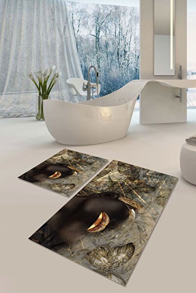 YTR HOME Набір з 2 килимків для ванни з нековзною основою, що миються, стійки...