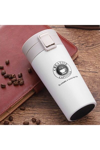 Coffee 380ml White Double Layer Quality Stainless Steel Thermos Cup Thermos 380ml